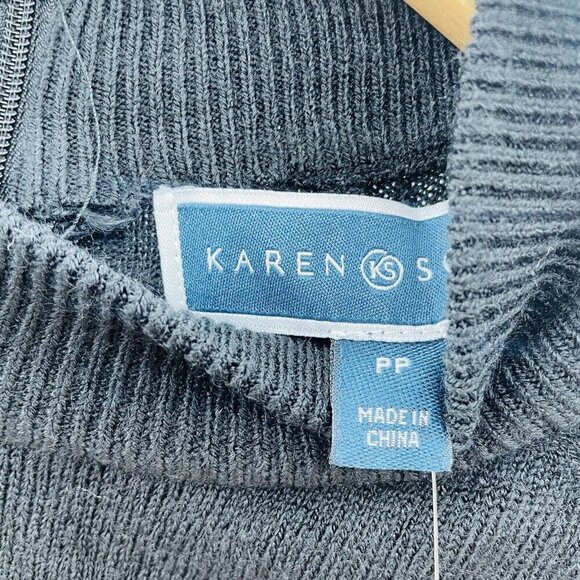Karen Scott Petite Womens Size PP Mock Neck Zip-Back Sweater in Black $40 2046 - Picture 7 of 8